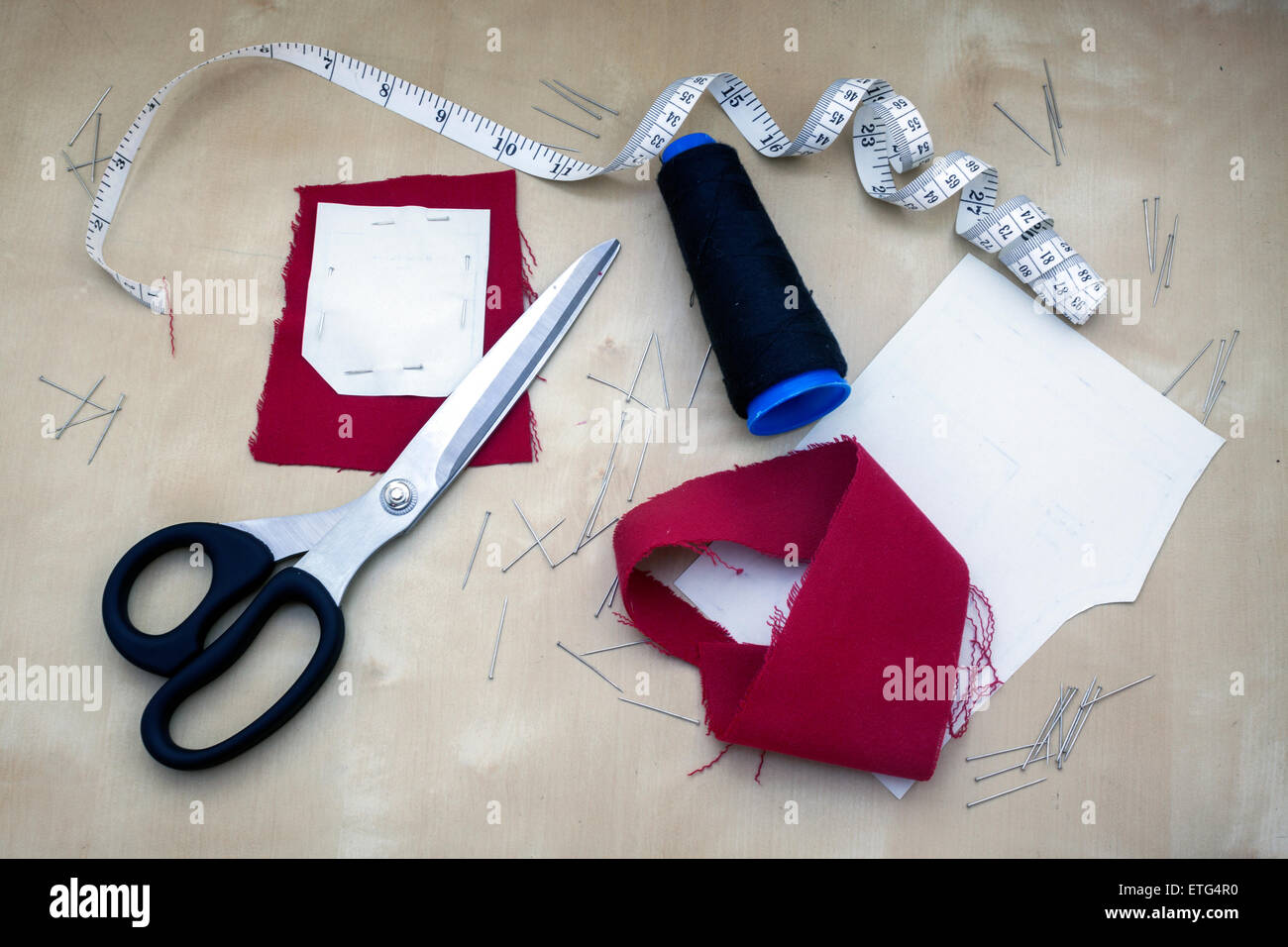 part od a clothes desing studio with some of its tools Stock Photo
