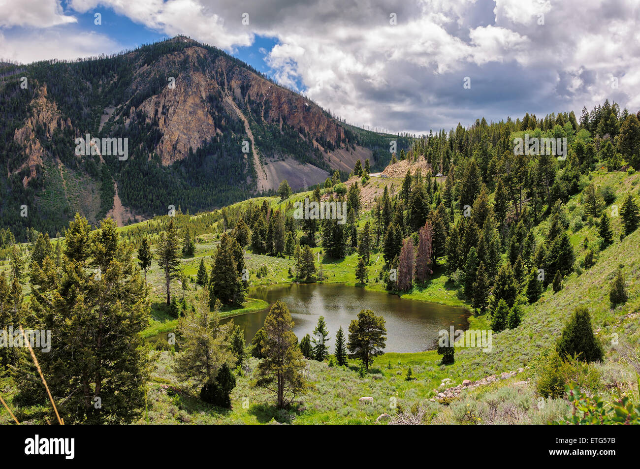 Mountains in Yellowstone National Park Stock Photo