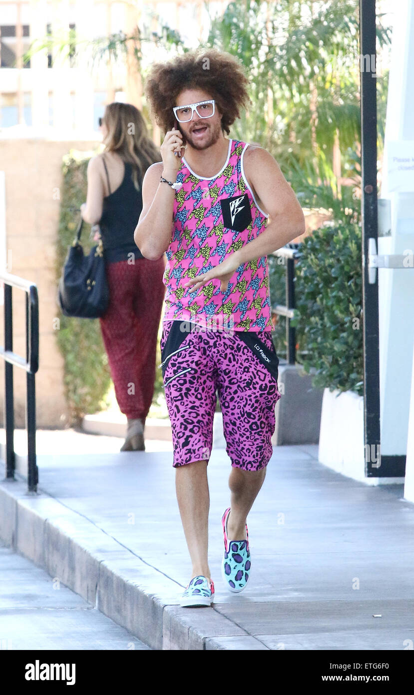 Redfoo of LMFAO sports a vibrant pink outfit while out and about in ...