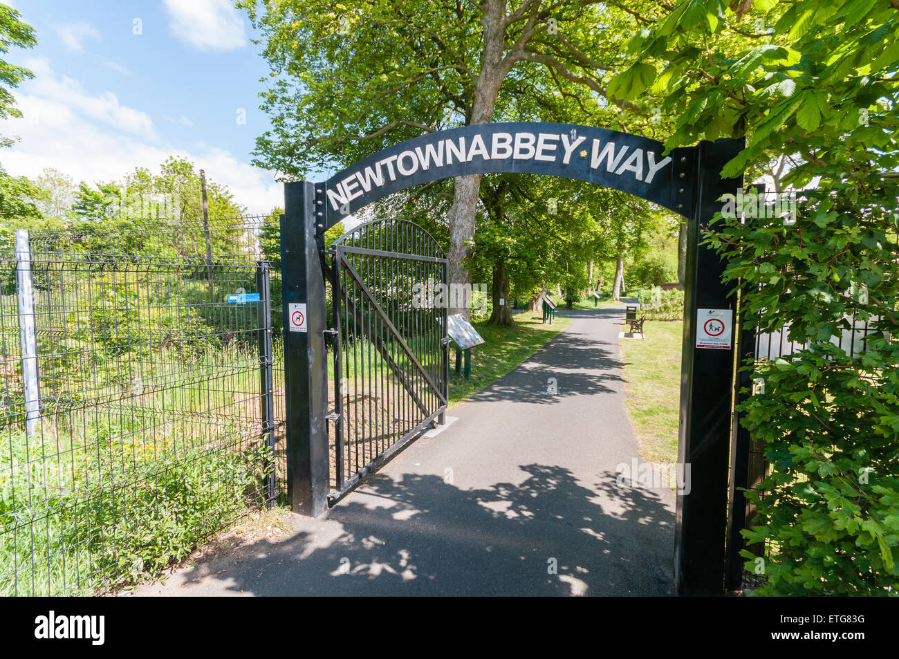 Newtownabbey Way walking route in County Antrim, Northern Ireland Stock Photo
