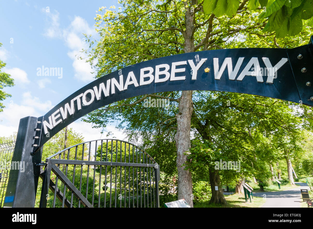 Newtownabbey Way walking route in County Antrim, Northern Ireland Stock Photo