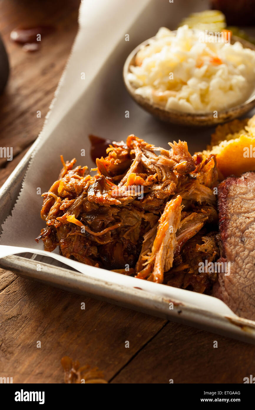 Homemade Barbecue Pulled Pork on a Platter Stock Photo Alamy