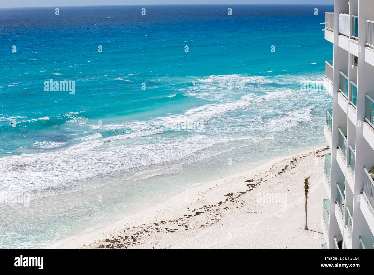 Image showcasing Luxury hotel with balcony, aerial view on caribbean sea Stock Photo - Alamy