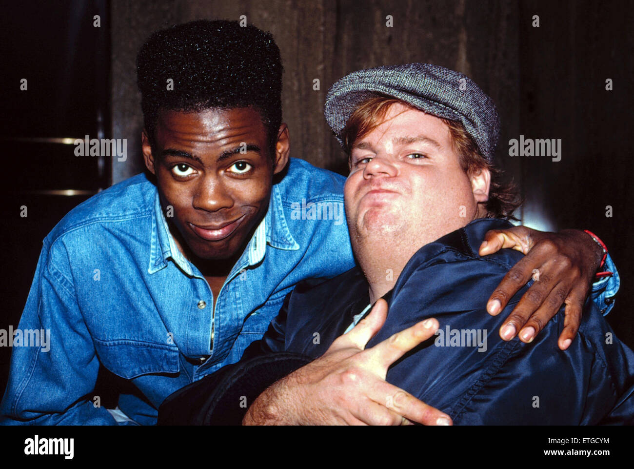 'Saturday Night Live' at the NBC Building - Departures  Featuring: Chris Rock, Chris Farley Where: New York, United States When: 28 Oct 1990 Credit: Joseph Marzullo/WENN.com Stock Photo
