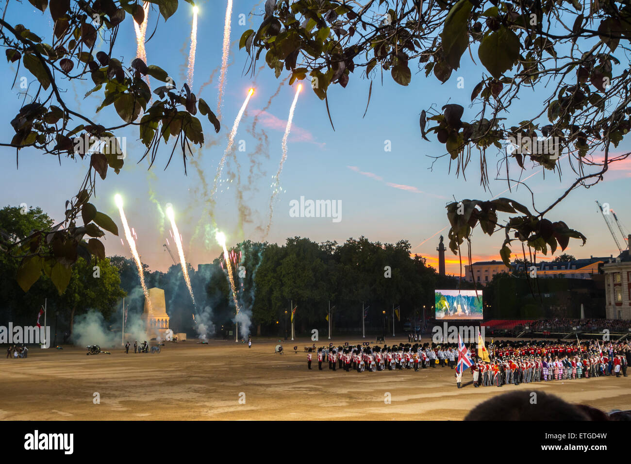 Beating the Retreat parade on Horseguards Parade Stock Photo