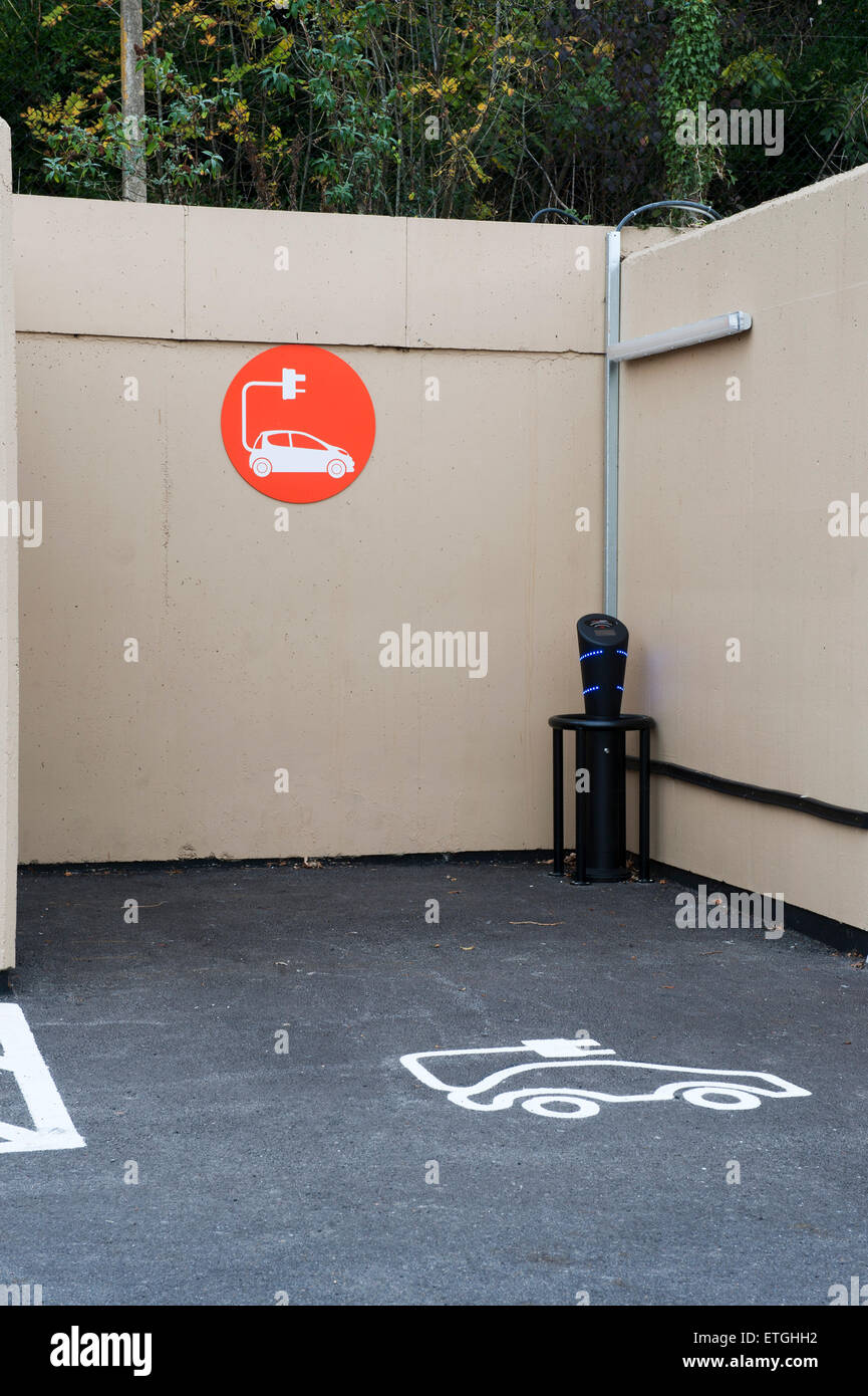 Electric car charge station England Europe Stock Photo Alamy