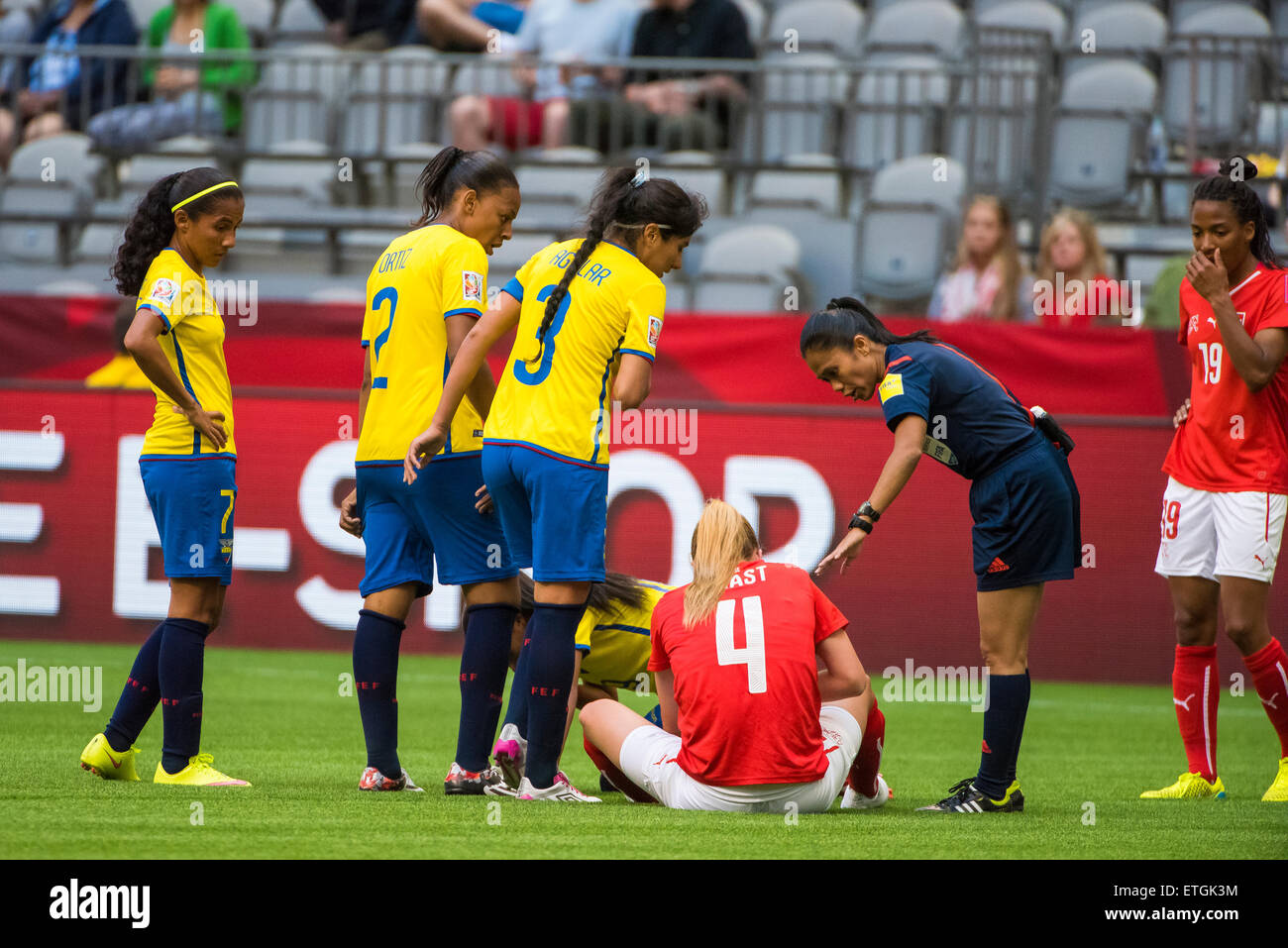 Vancouver, Canada - June 12, 2015: Switzerland defender Rachel RINAST ...