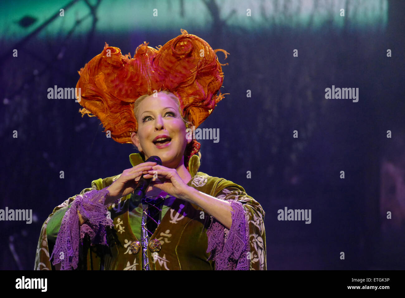 Boston, USA. 12th June, 2015. Bette Midler Performing "I Put A Spell On You"  from the movie Hocus Pocus during the Divine Intervention Tour, in Boston  MA. The concert took place at