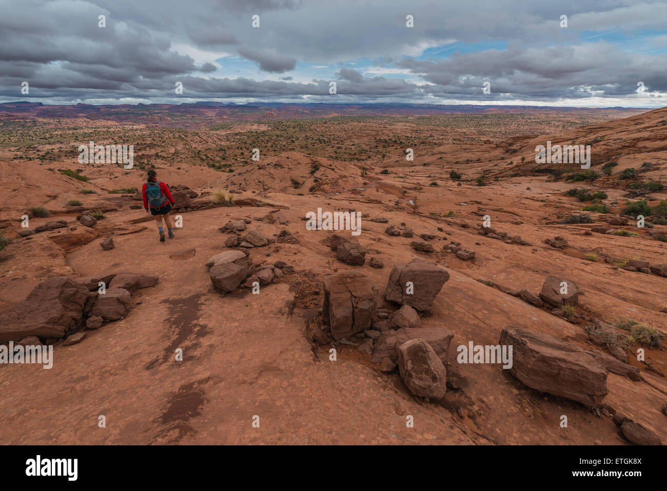 Hiking Neon Canyon to Golden Cathedral Escalante National Park Utah Stock Photo