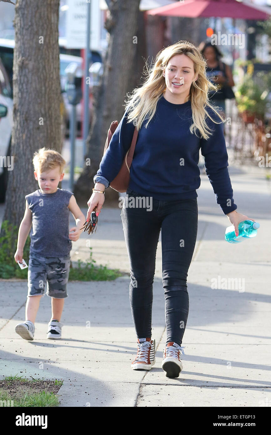 Hilary Duff having a bad hair day as she leaves Playdate in Sherman