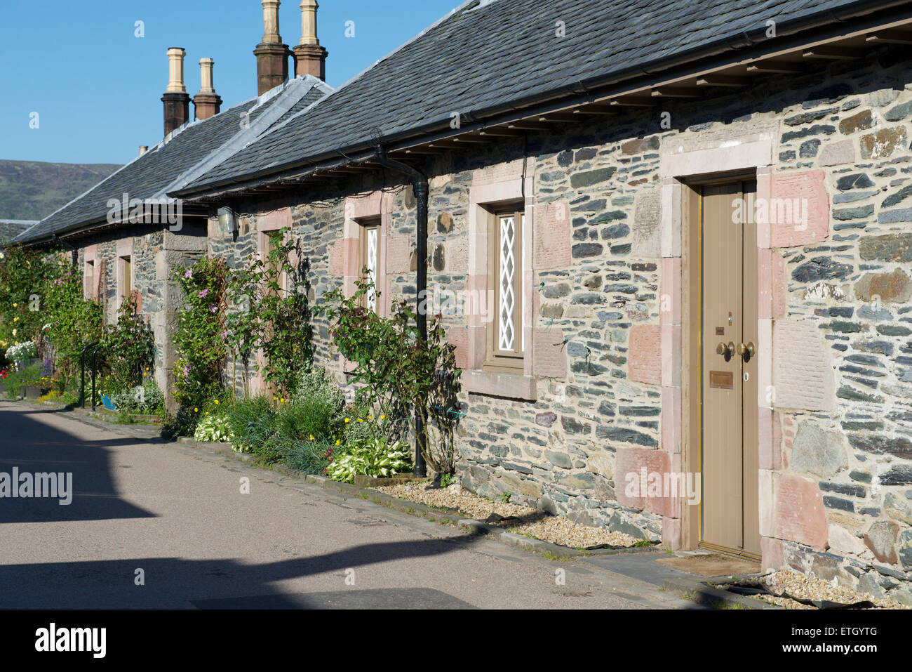 Cottages, Pier Road, Luss, Scotland Stock Photo Alamy