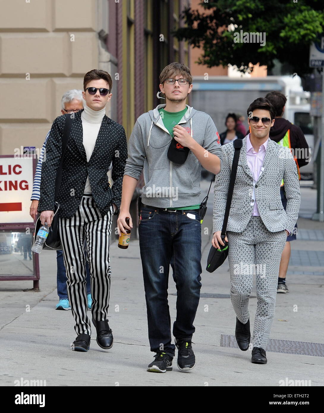 On Screen Couple Chris Colfer And Darren Criss Film Scenes For The Final Episode Of Glee Featuring Chris Colfer Darren Criss Where Los Angeles California United States When 20 Feb 2015 Credit Cousart Jfximages Wenn Com