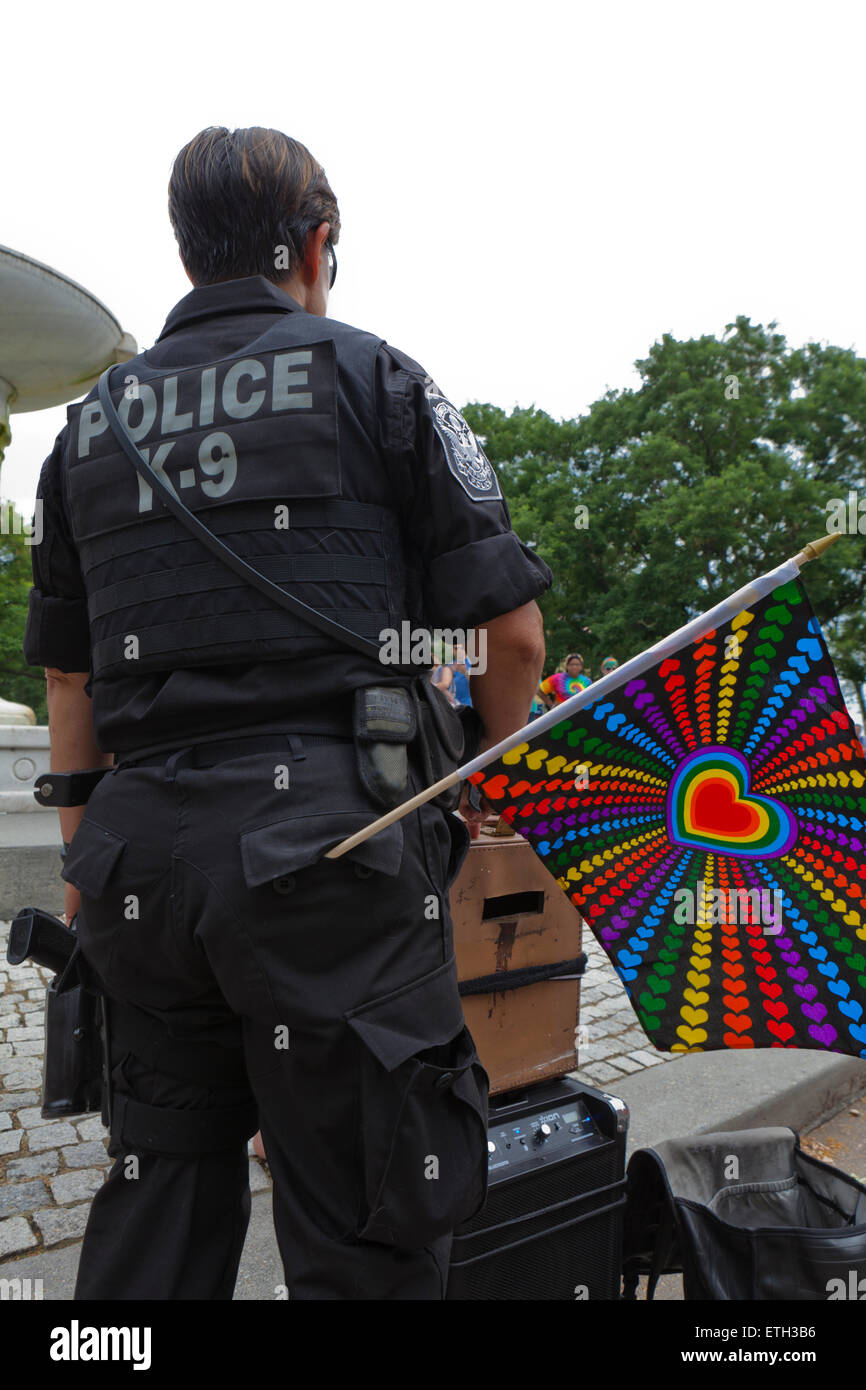 Saturday, June 13, 2015, Washington, DC USA: Thousands from Washington, DC's LGBT community gather on DuPont circle to kick off Capital Pride 2015 Stock Photo