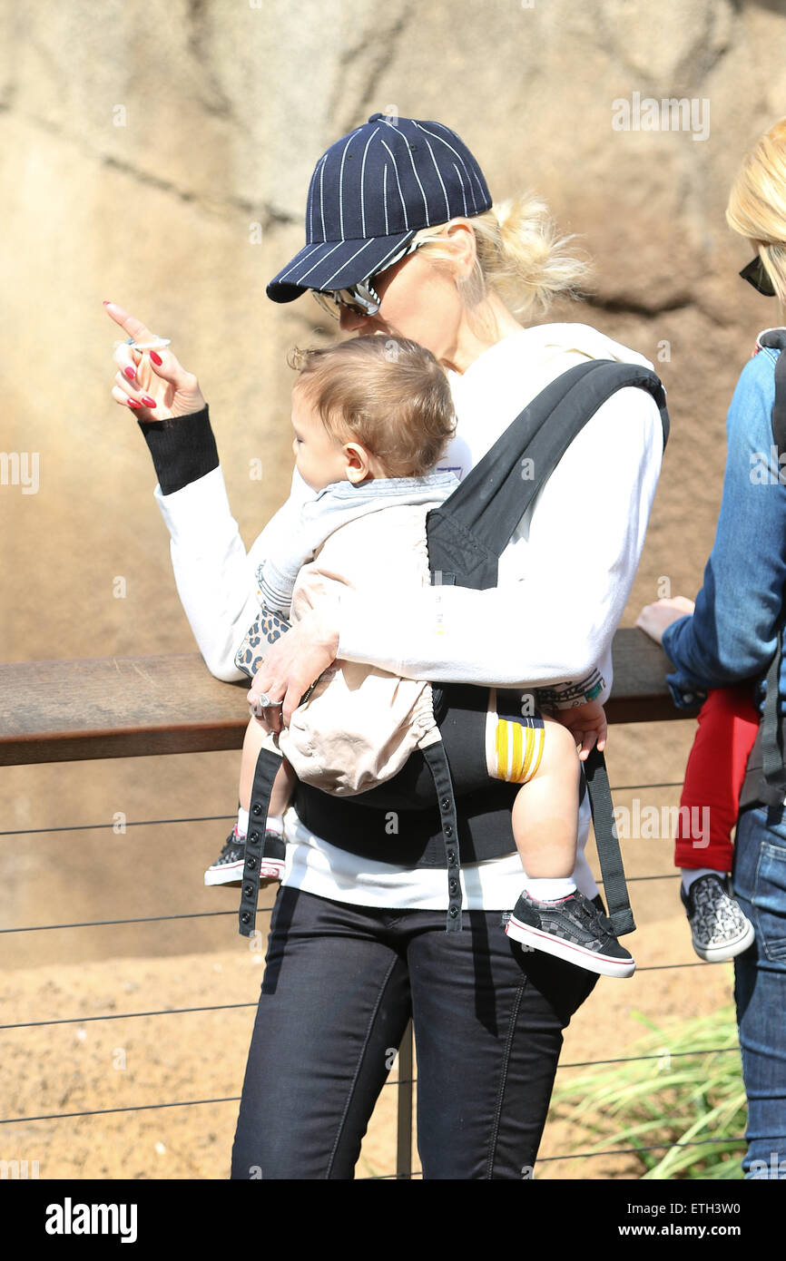 Gwen Stefani and her sons Zuma and Apollo Rossdale enjoy a day at the