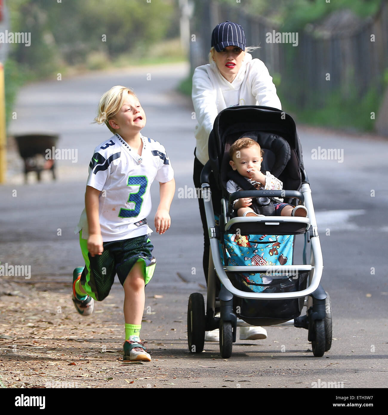Gwen Stefani and her sons Zuma and Apollo Rossdale enjoy a day at the