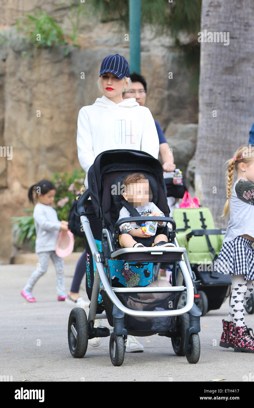 Gwen Stefani and her sons Zuma and Apollo Rossdale enjoy a day at the