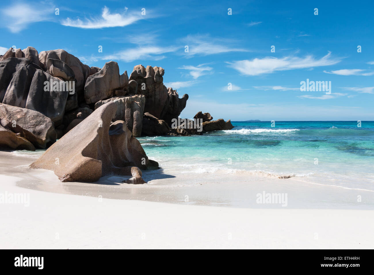 Seychelles, most beautiful beach, rock formation at the beach Stock Photo