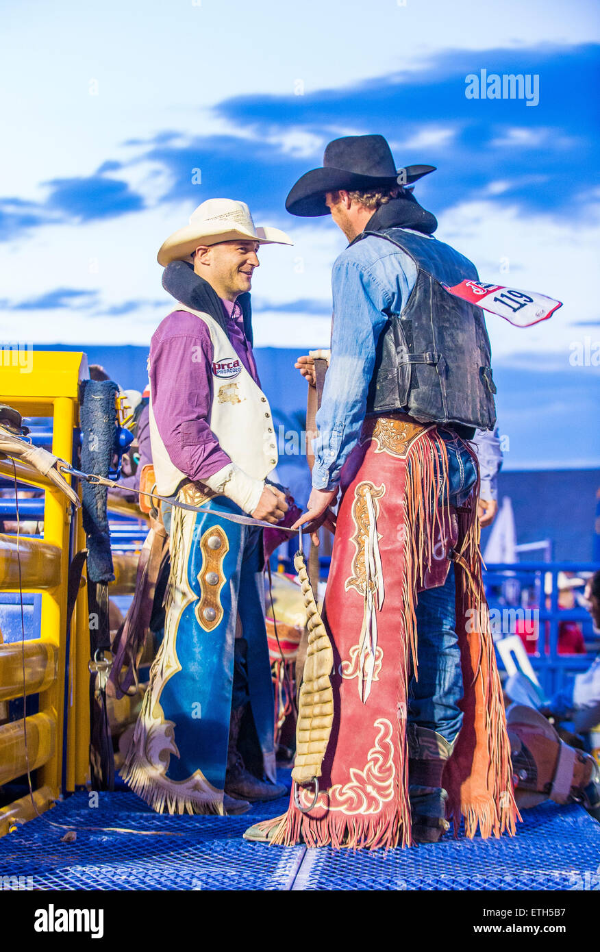 Cowboys Participating in the Helldorado days Rodeo , A professional
