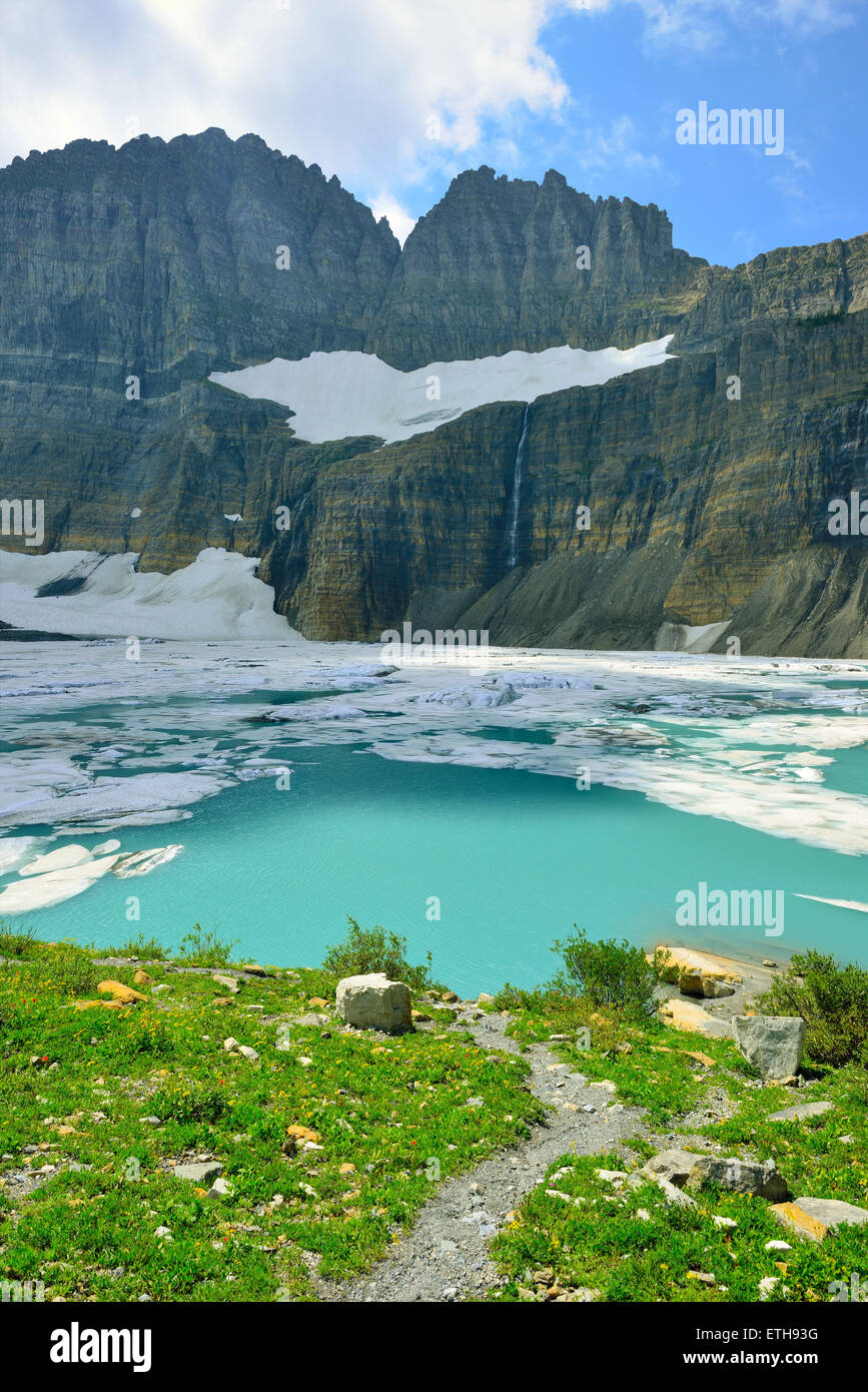 trail to Grinnell glacier in Many Glaciers, Glacier National Park