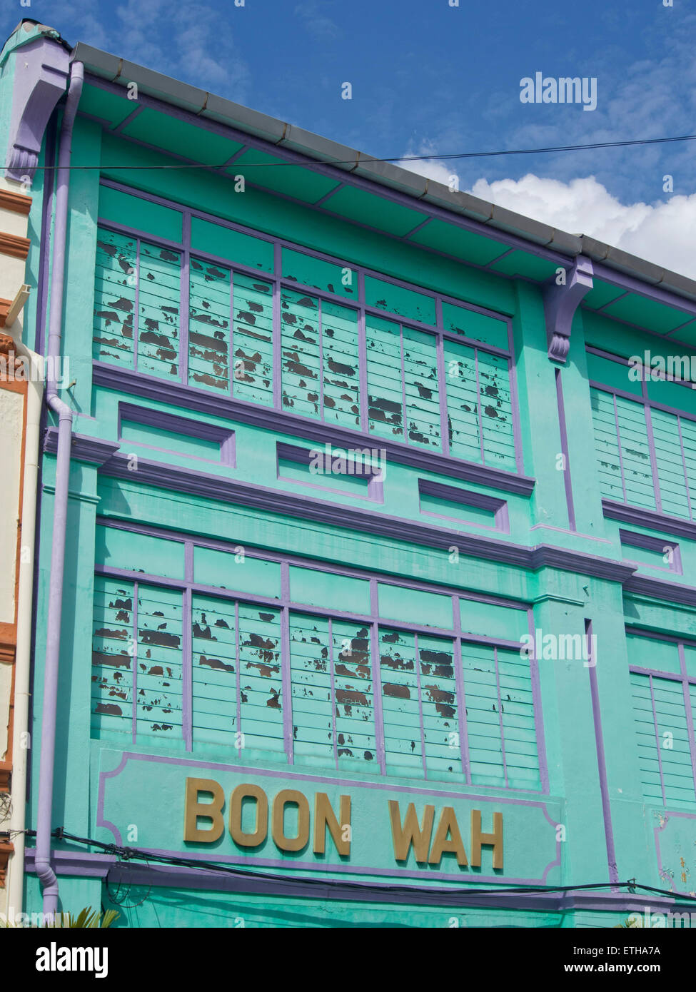 Heritage art deco buildings in Chinatown, Penang, Malaysia Stock Photo