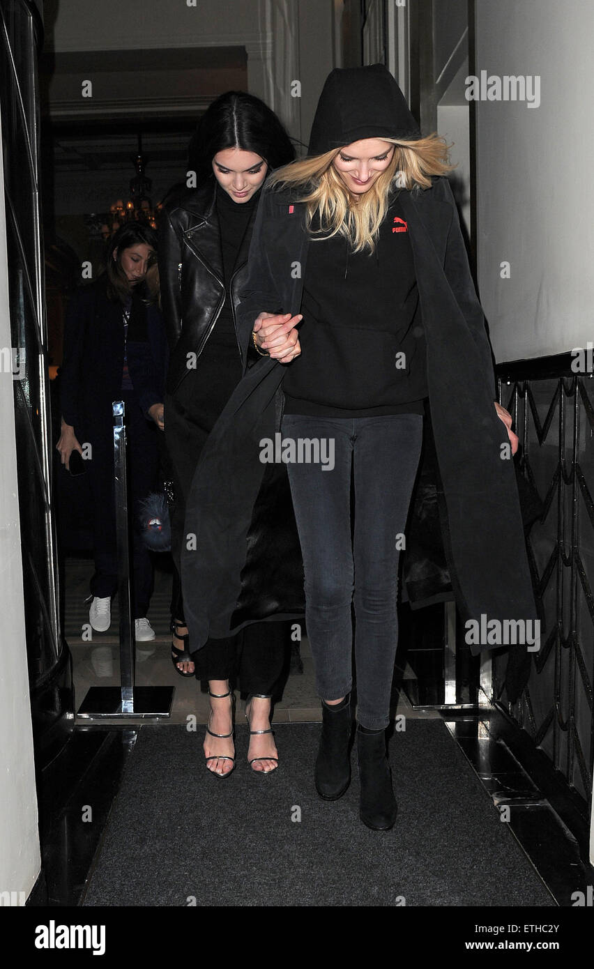 Cara Delevingne, Kendall Jenner and Lily Donaldson seen on a night out
