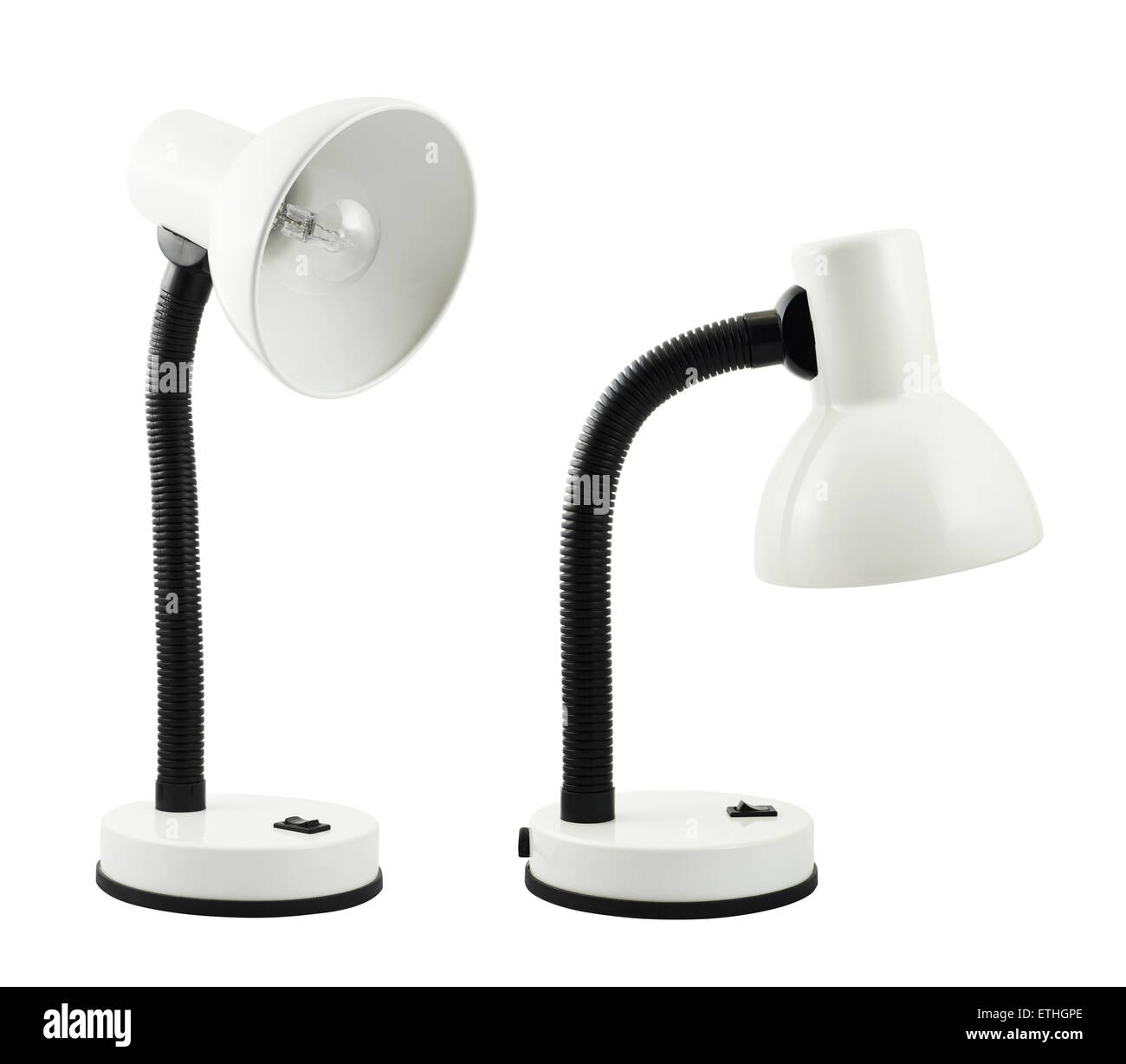 White office table lamp isolated Stock Photo Alamy