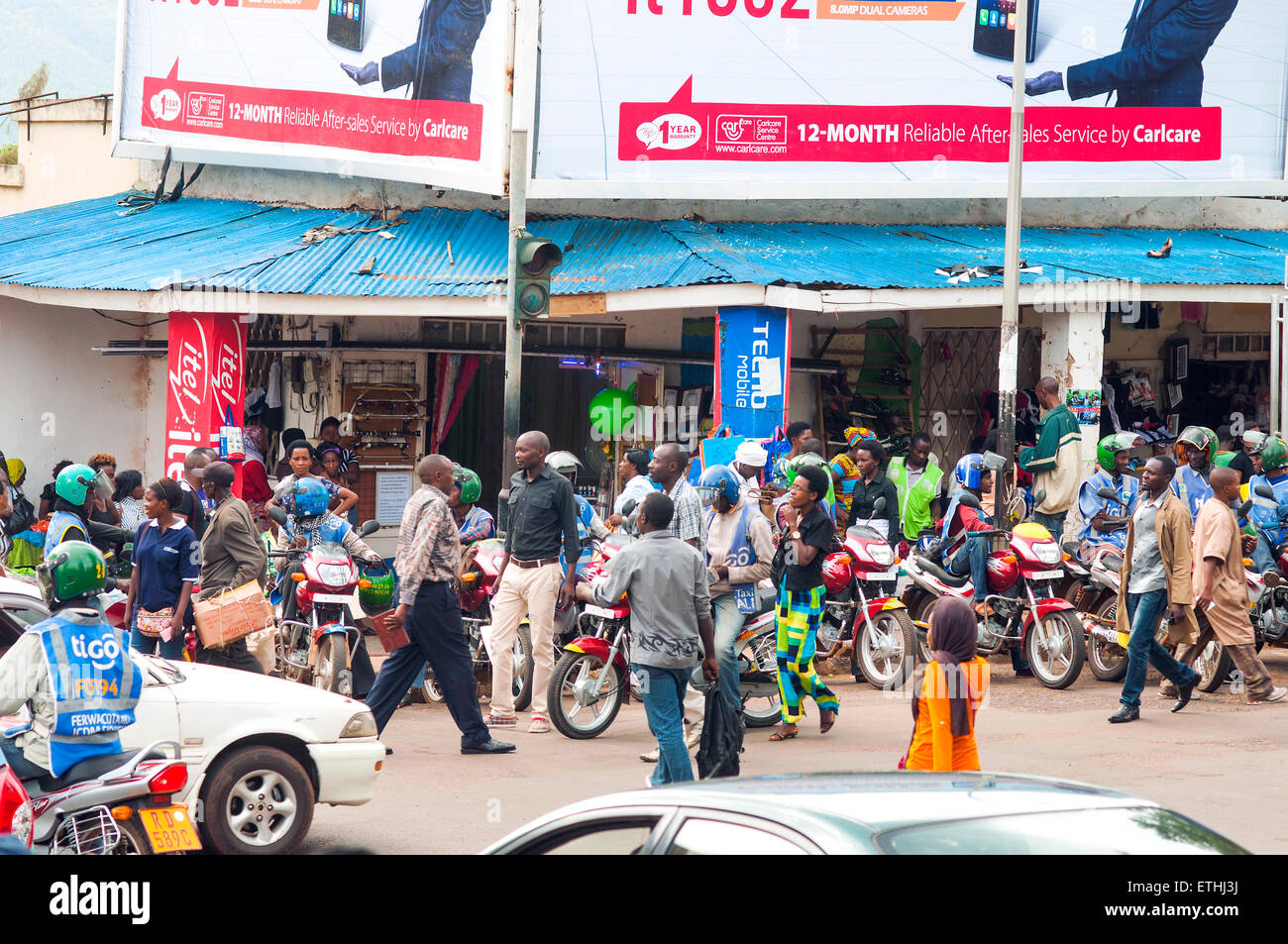 Street scene, 'Central Ville', CBD, Kigali, Rwanda Stock Photo