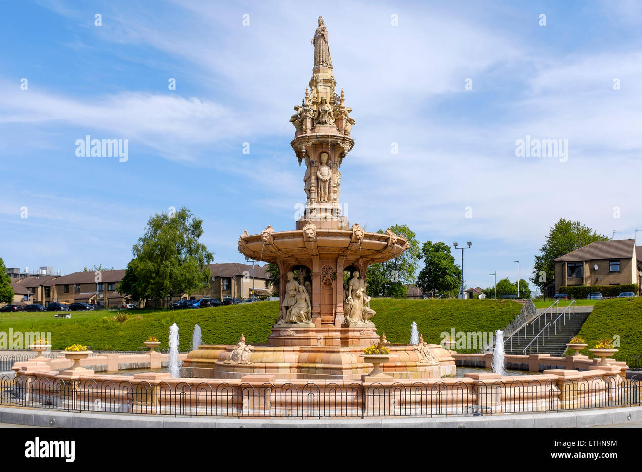 Daulton fountain at the Peoples Palace, Glasgow Green, Glasgow, Scotland, UK Stock Photo