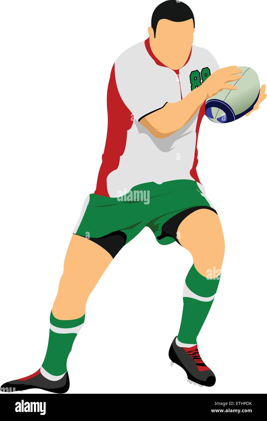 Rugby Player Silhouette. Vector illustration Stock Vector Image & Art -  Alamy
