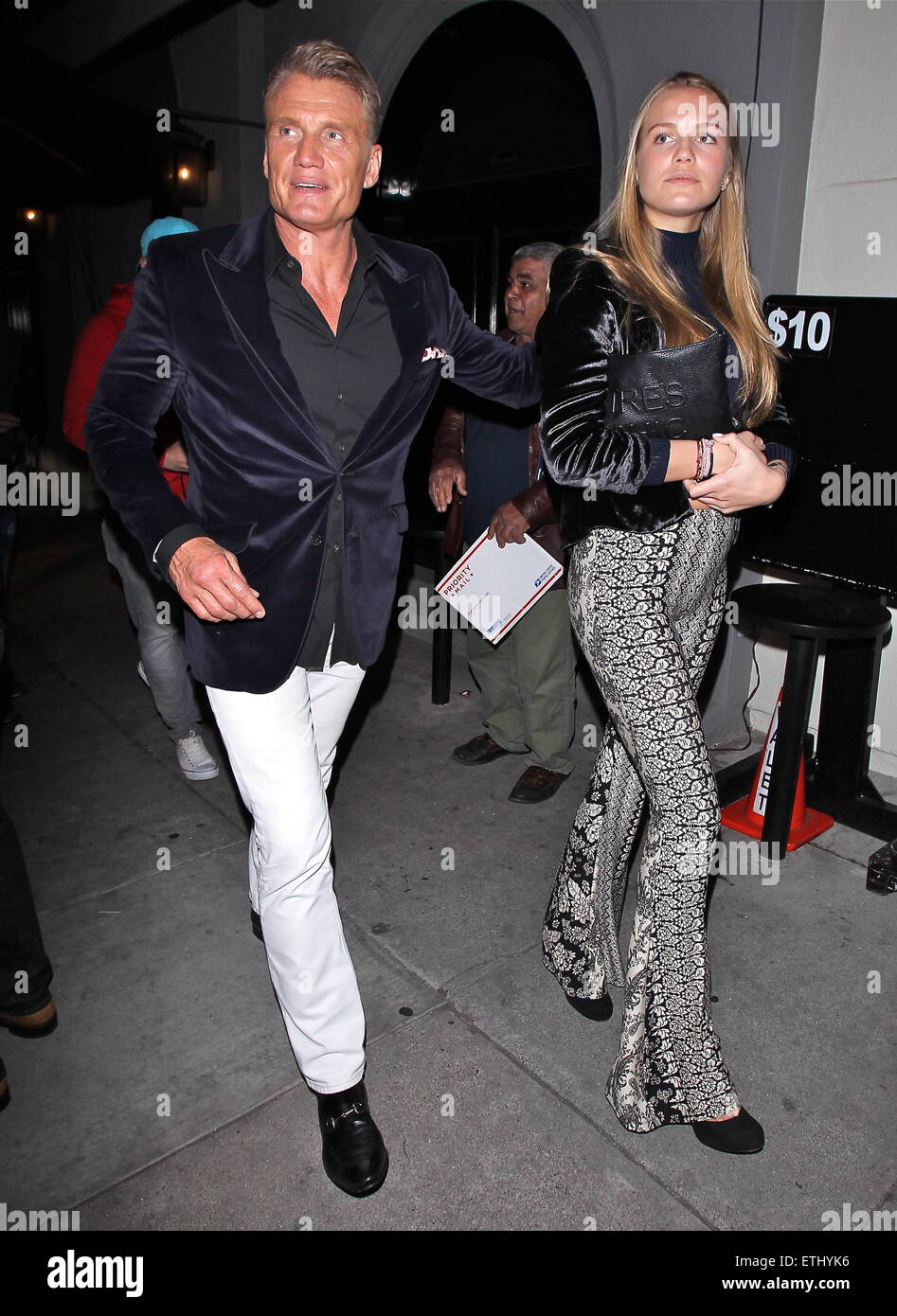 Celebrities leaving Craig's restaurant Featuring: Dolph Lundgren, Ida