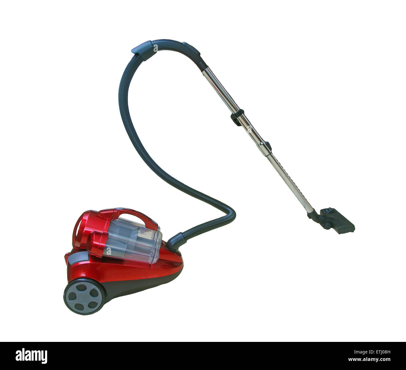 Red Vacuum Cleaner isolated on white background Stock Photo