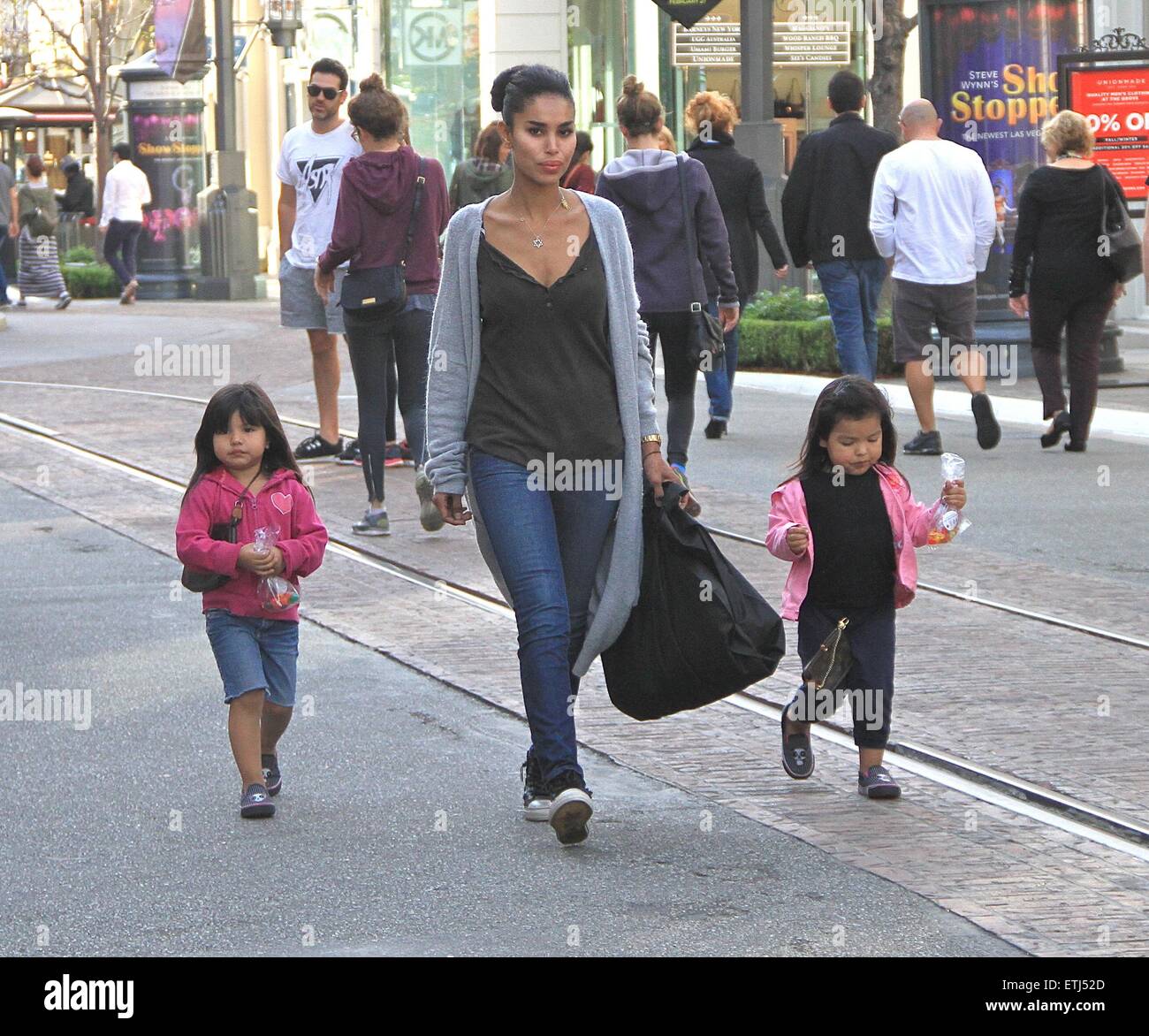 V. Stiviano takes her family shopping at The Grove in Hollywood