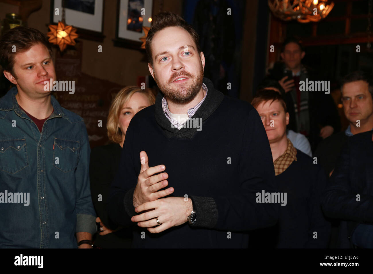 Meet and greet for Hand To God at LOBO bar and grill.  Featuring: Moritz von Stuelpnagel Where: Brooklyn, New York, United States When: 27 Feb 2015 Credit: Joseph Marzullo/WENN.com Stock Photo