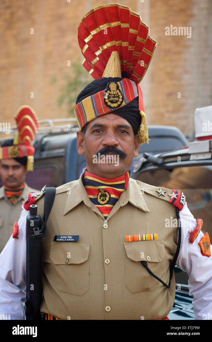 Indian Border Security Force. Soldier in uniform. Rajasthan, India