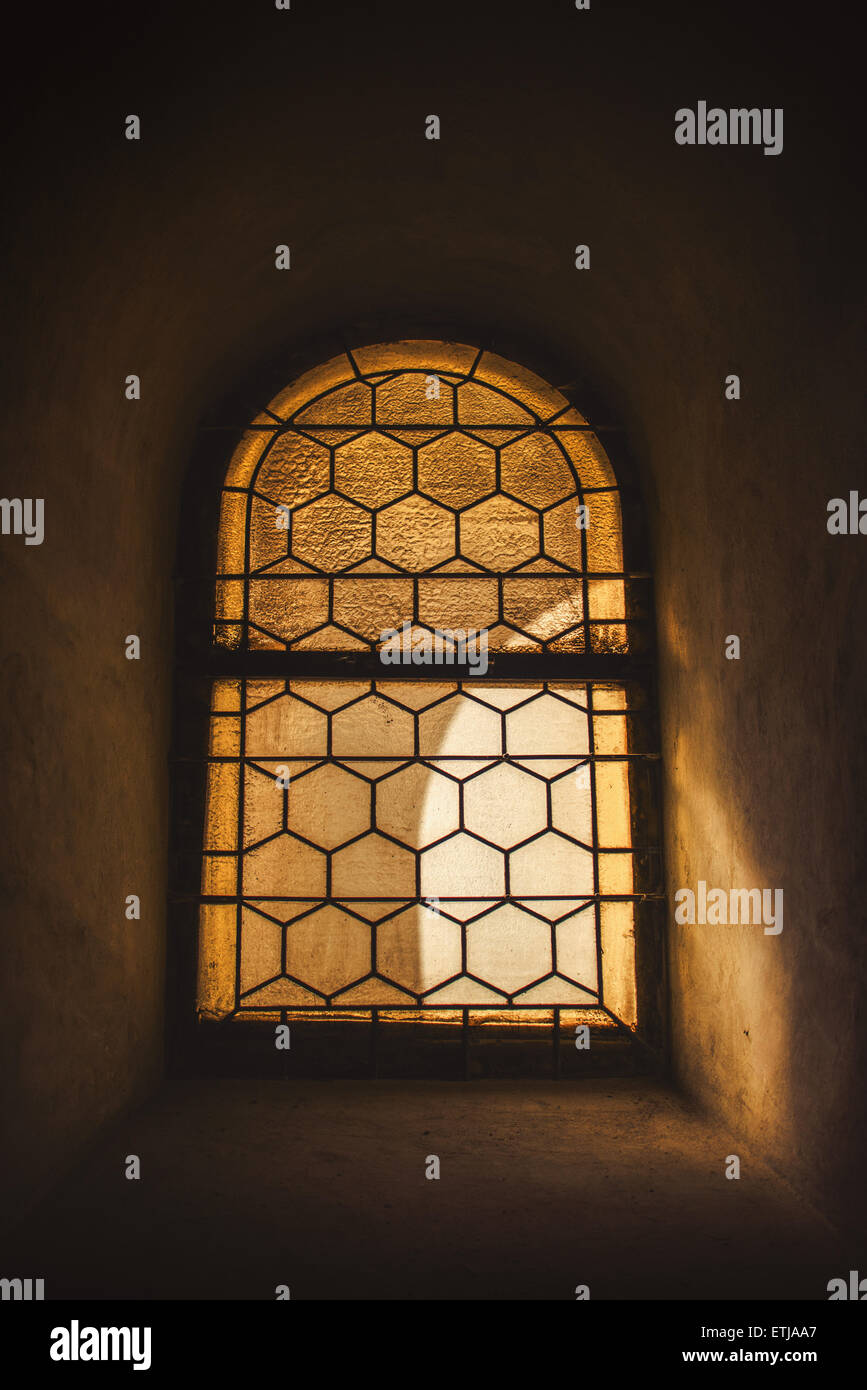 Old Window and Light Passing Through Glass, Vintage Retro Tone Effect Stock Photo