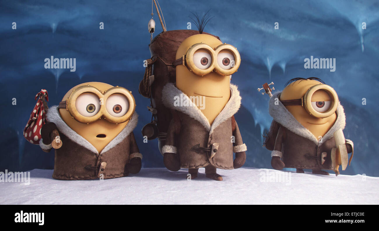 Minions is an upcoming 2015 American 3D computer-animated comedy film.  This photograph is for editorial use only and is the copyright of the film company and/or the photographer assigned by the film or production company and can only be reproduced by publications in conjunction with the promotion of the above Film. A Mandatory Credit to the film company is required. The Photographer should also be credited when known. Stock Photo