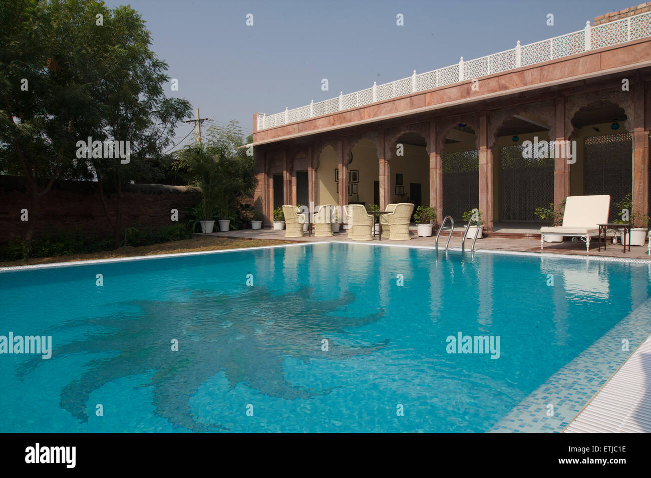 Swimming pool at Pal Garh Haveli, Jodhpur, Rajasthan, India Stock Photo