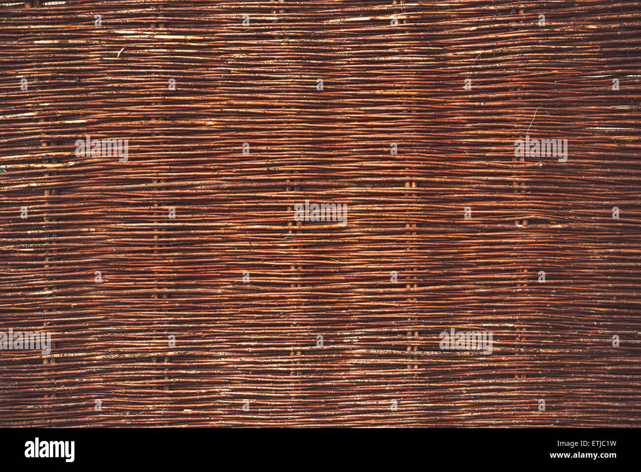 Old Wicker Texture, Weathered Brown Background Pattern Stock Photo