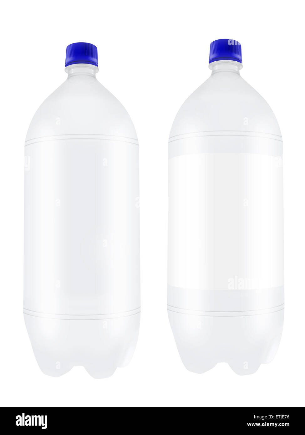 Empty two liter plastic bottles isolated on white background. Highly ...