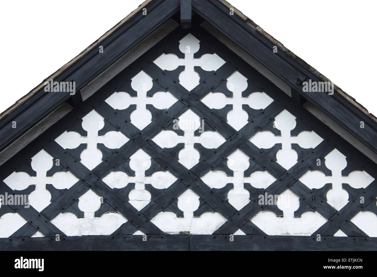 Decorative gable end of Tudor house in Chester, England Stock Photo