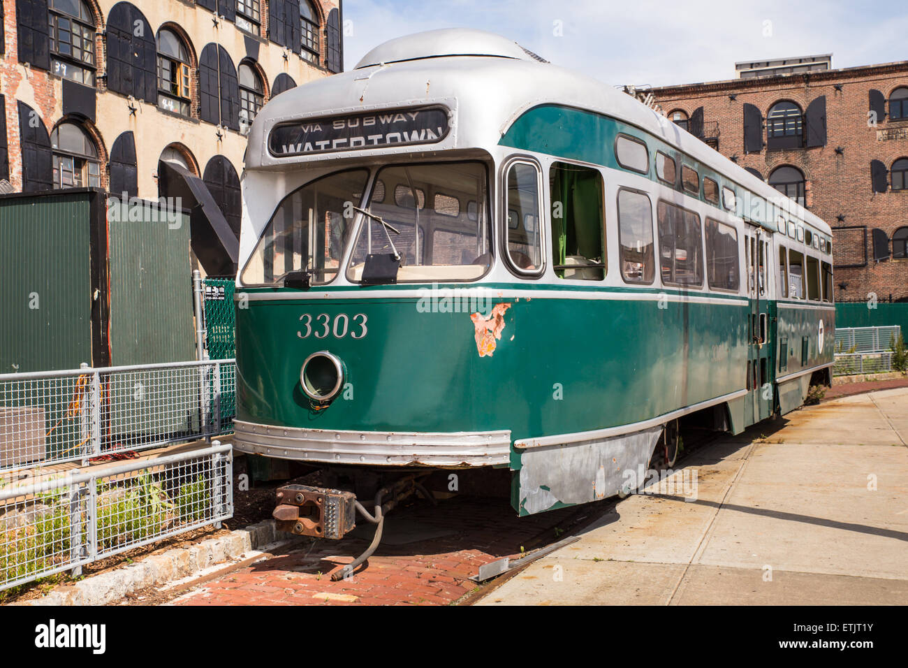 Red Hook, Brooklyn, New York June 6, 2015 View of antique trolley