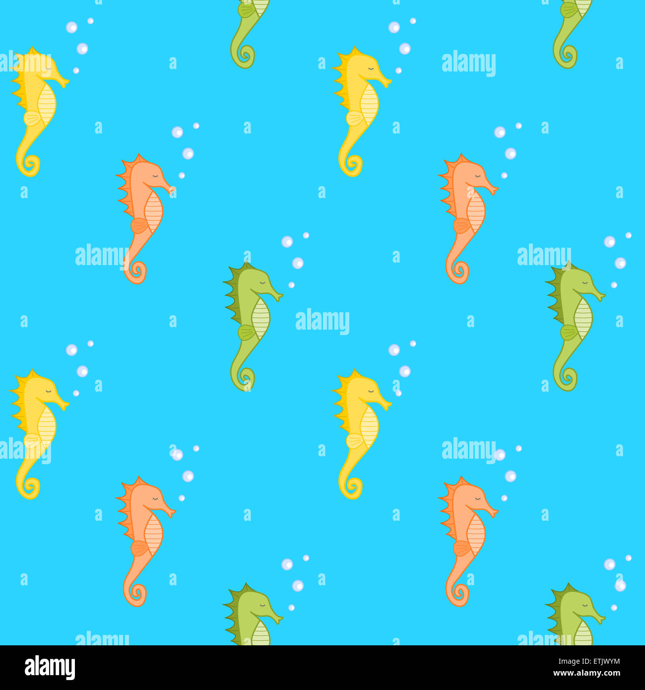 seahorse colorful seamless pattern Stock Photo - Alamy