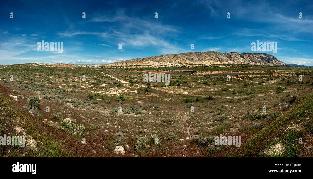 Wide vista and desolate landscape on the Colorado / Utah border. Stock Photo