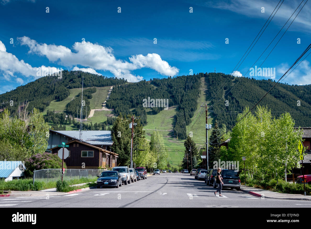 Views around the town of Jackson in Jackson Hole, Wyoming Stock Photo