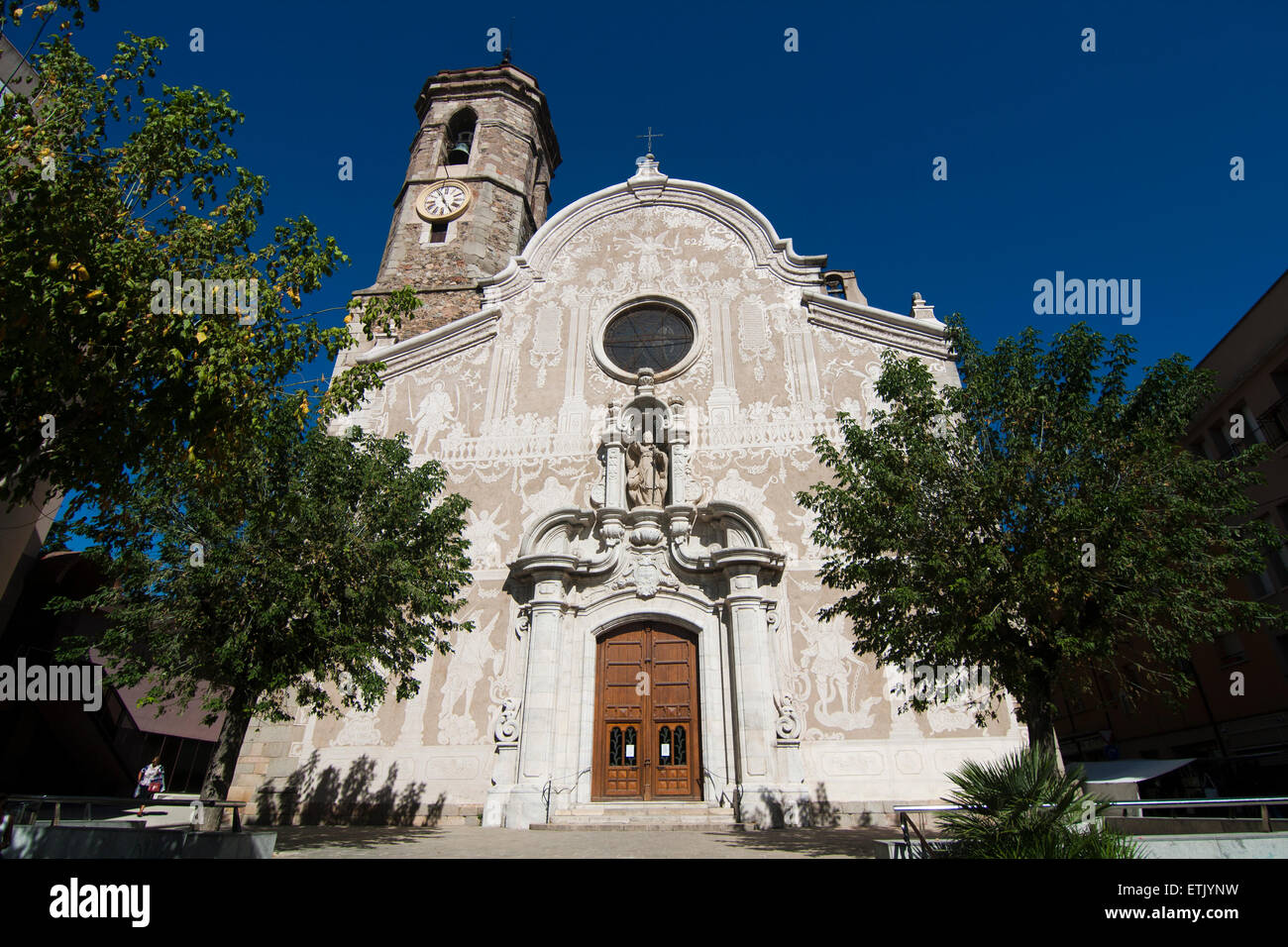 Sant Martí church. Baroque. 1703. Sant Celoni. Stock Photo