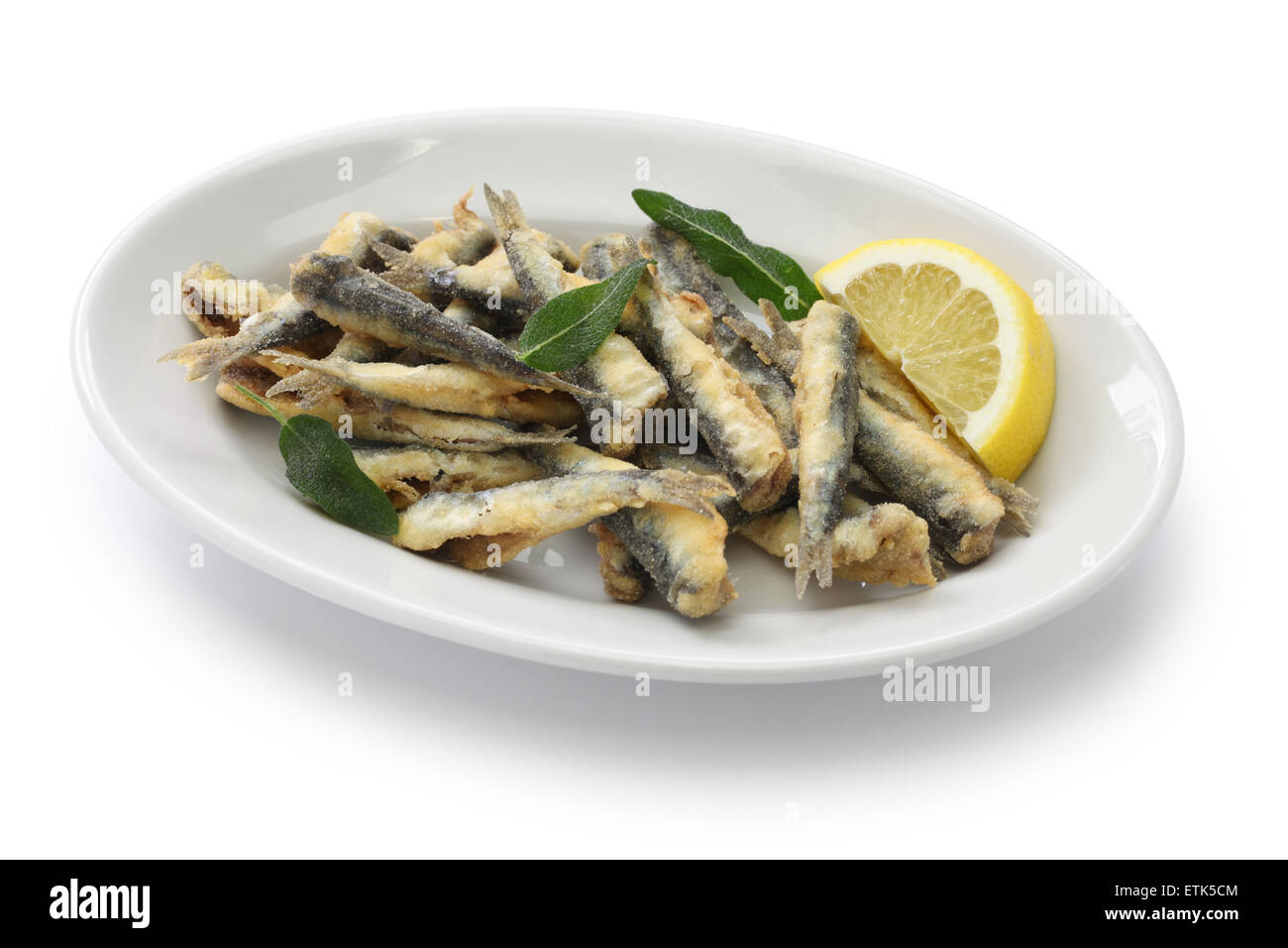 deep fried anchovies, boquerones fritos, acciughe fritte Stock Photo