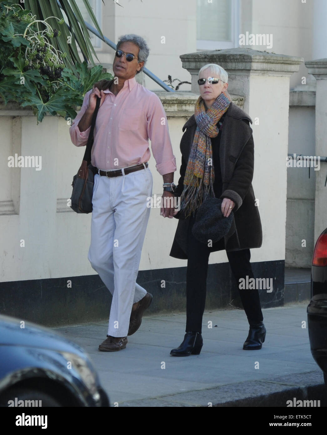 Annie Lennox and Mitchell Besser spotted out to lunch at Mediterraneo restaurant Featuring