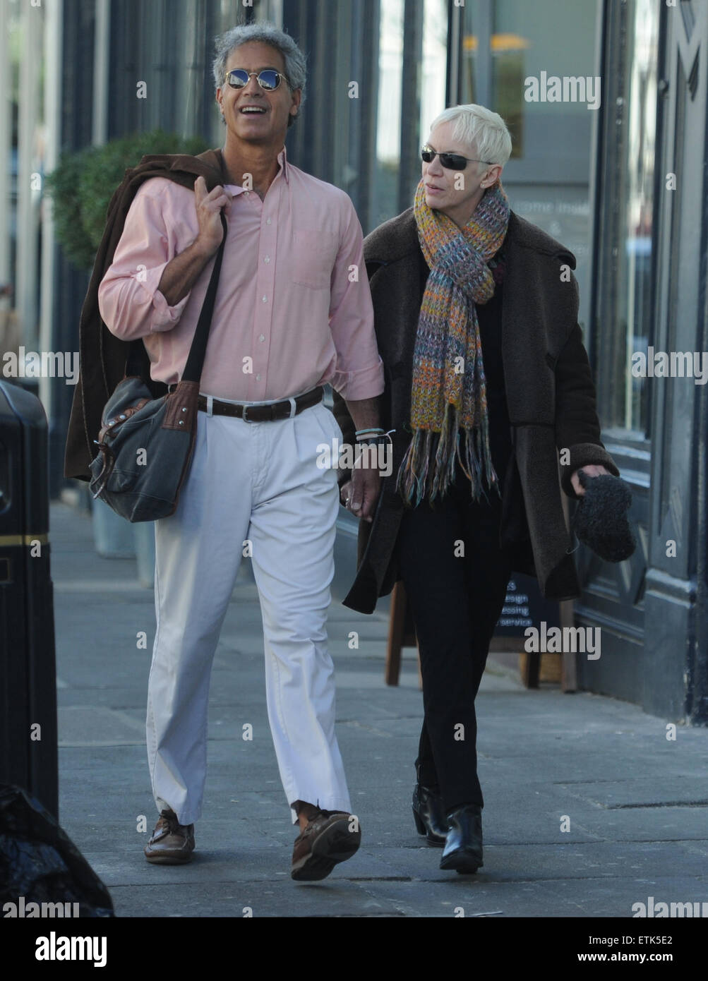 Annie Lennox and Mitchell Besser spotted out to lunch at Mediterraneo