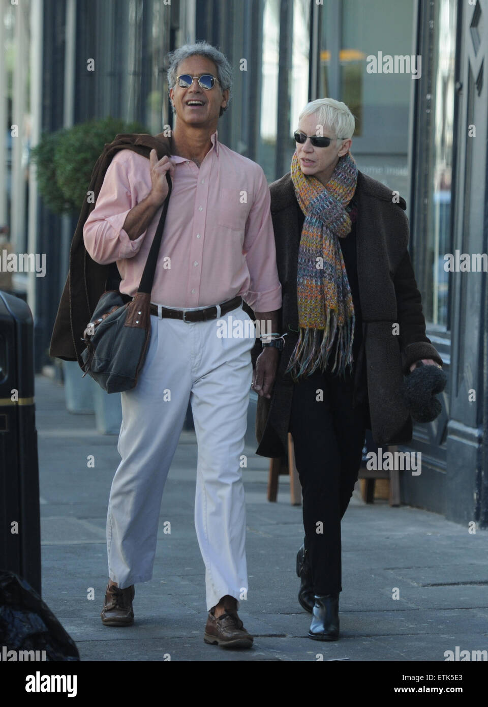 Annie Lennox and Mitchell Besser spotted out to lunch at Mediterraneo