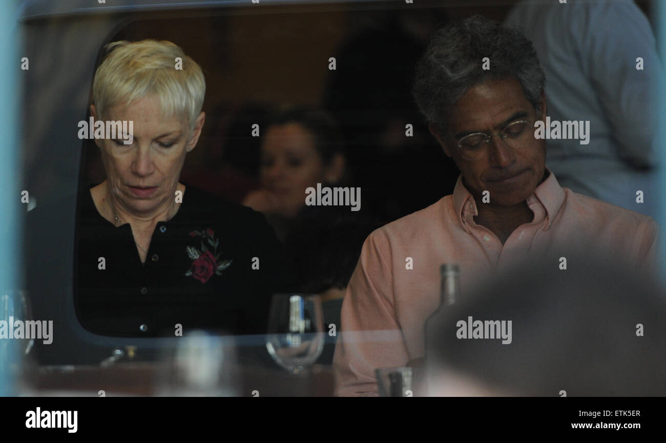 Annie Lennox and Mitchell Besser spotted out to lunch at Mediterraneo